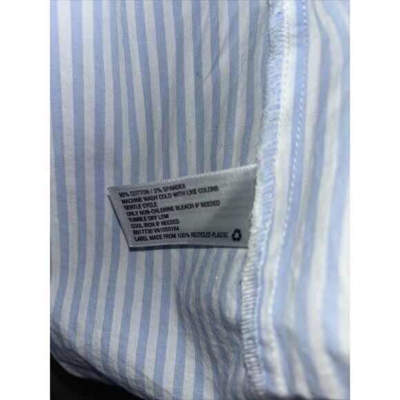 Button Up Dress STRIPE TIE WAIST SHIRT DRESS sz sm PINSTRIPE Cotton Bow American - Picture 5 of 5